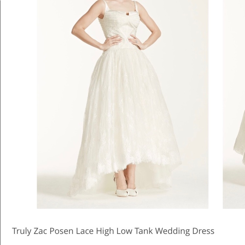 Truly Zac Posen lace Chantilly wedding dress.